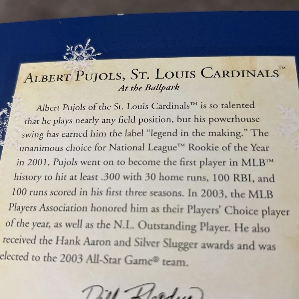 Albert Pujols St Louis Cardinals 2005 Hallmark Keepsake Ornament NIB
